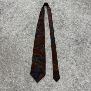 BBB NYC Vintage 90s Abstract Necktie Mens Brown Art To Wear Earth Tone Work Tie